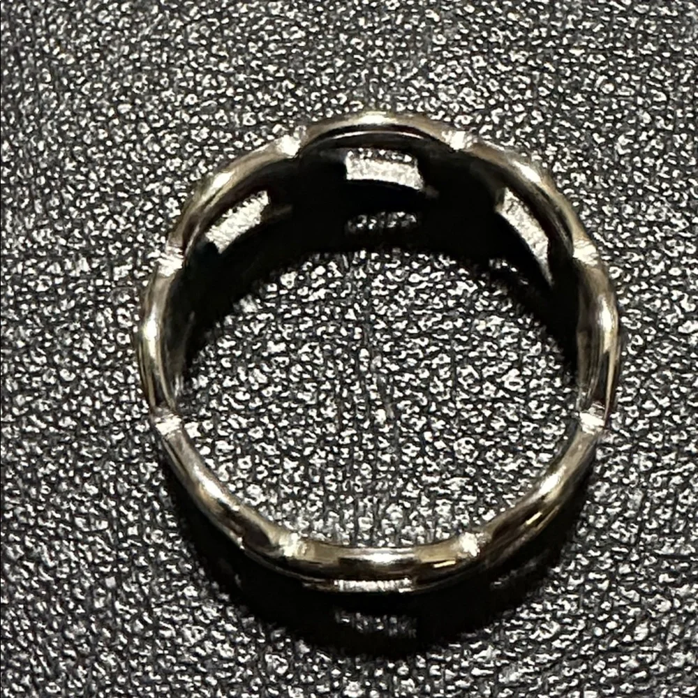 Silver-Tone Urban Style Chain Link Stainless Steel Ring